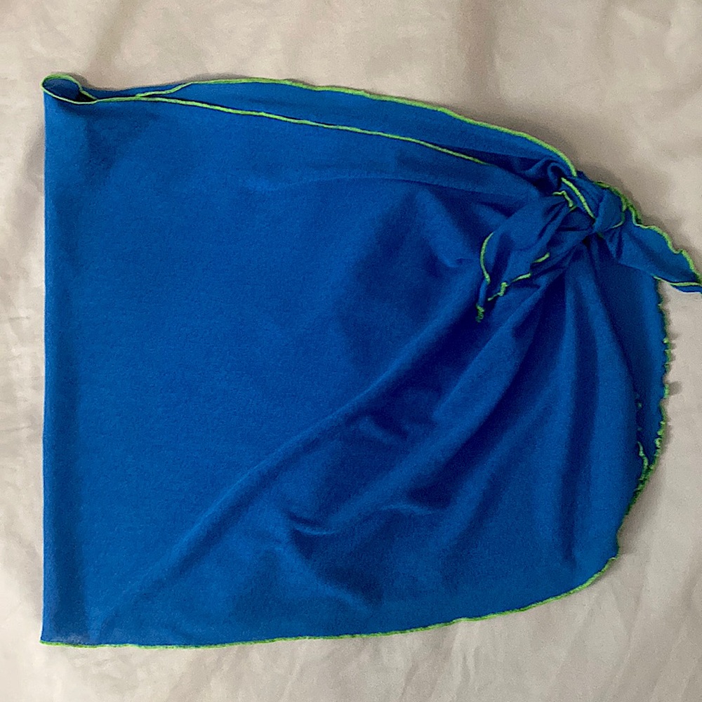 BEACH SARONG BLUE SCALLOPED EDGE ~ RAPZ | one size